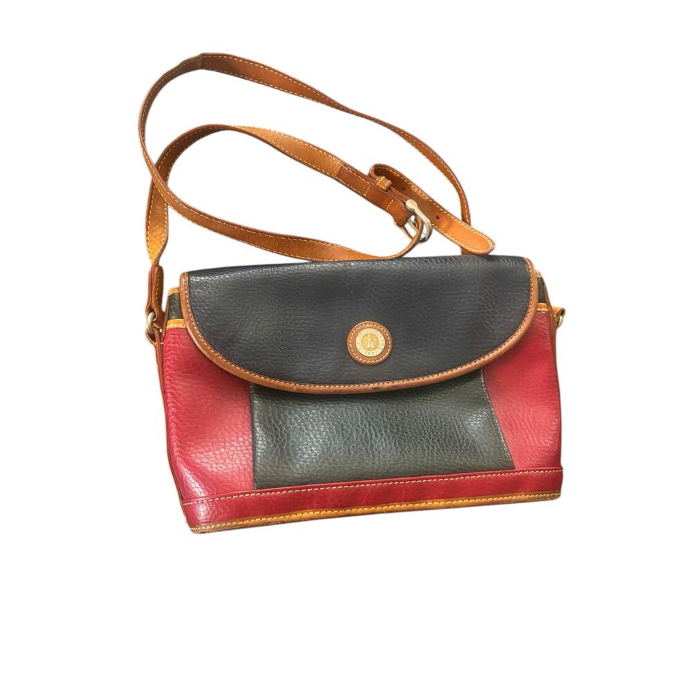 La Tour Eiffel Paris Purse VTG Handbag Multi Color Genuine Leather Shoulder Bag